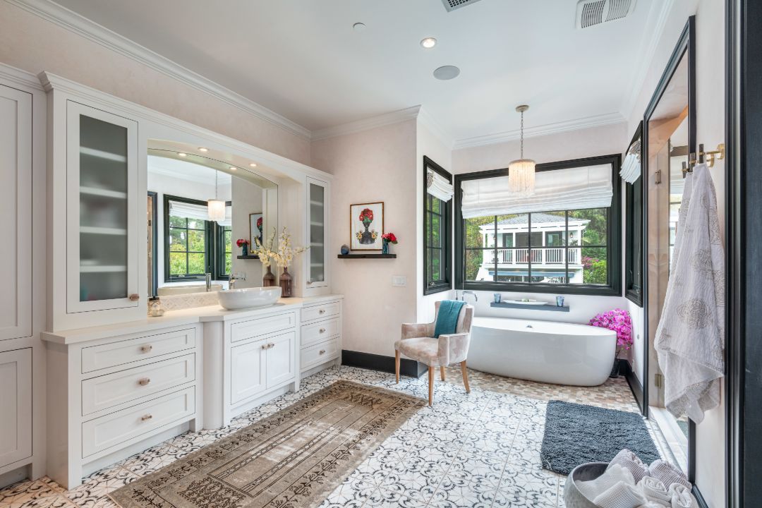 True Religion Cofounder Royal Oaks Encino Traditional Home Master Bath