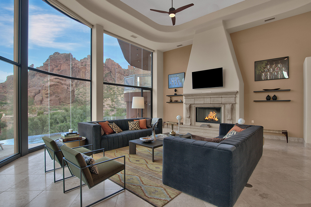 Alicia Keys And Swizz Beatz Say Goodbye To Their Hilltop Arizona Home Fireplace
