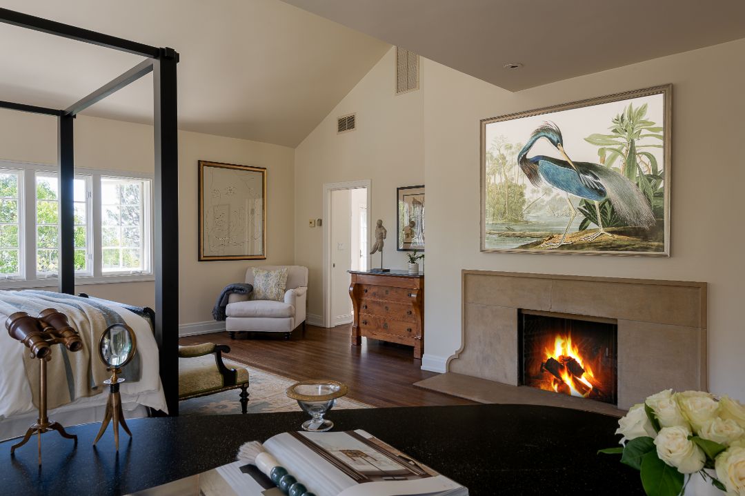 Dodgers Owner Laughlinpark Los Feliz Estate Bedroom Fireplace