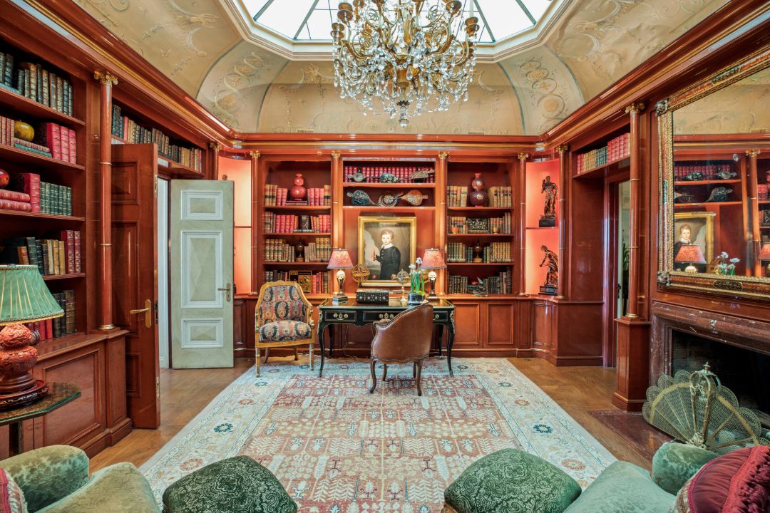Howard Ruby Yvette Mimieux Bel Air Italian Villa Estate Lacquered Library