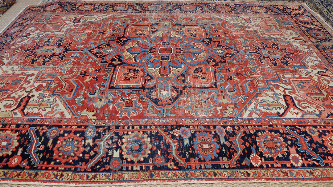Red Handmade Antique Rug