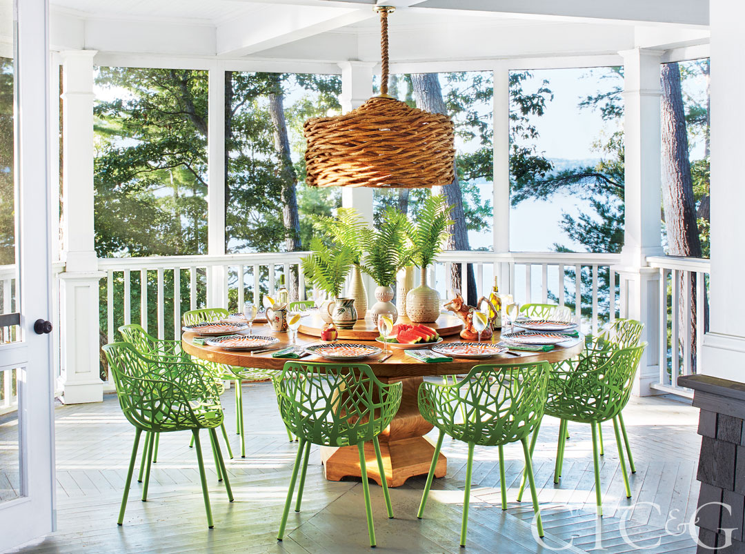 Wistowe Island Canada Home Tour Designer Anne Hepfer Outdoor Dining Area
