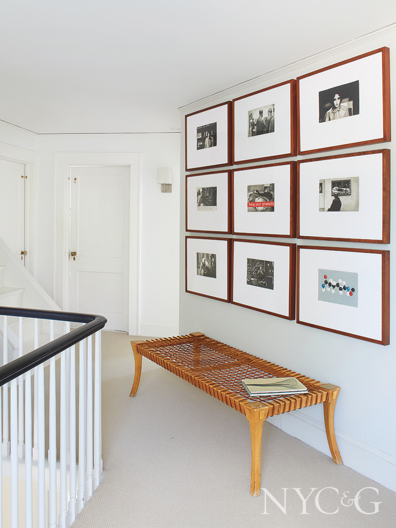 pencil drawings on landing wall