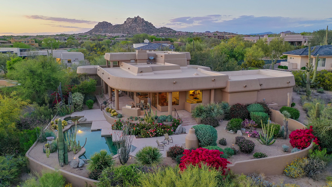 Scottsdale Troon Country Club Golf Course Backyard From Above