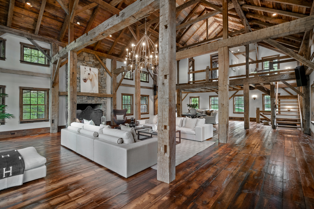 Ed Cady Roxbury Ct Restored Barn Colonial Living Room Beamed Ceilings