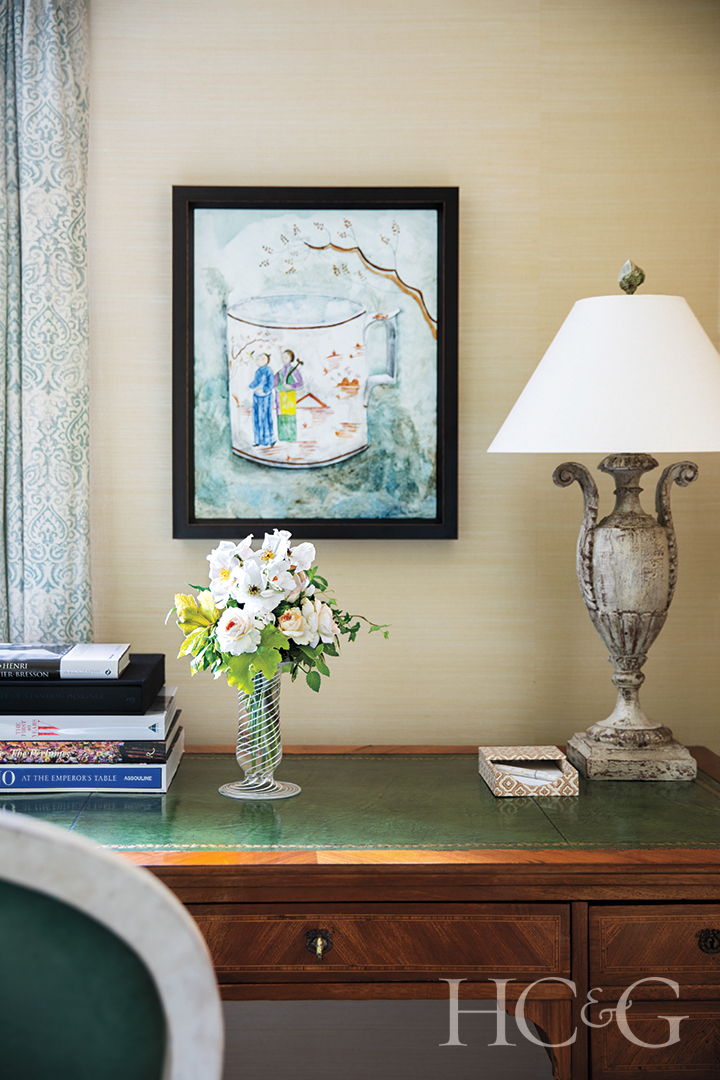 Traditional Office Space Flower Arrangement Painting