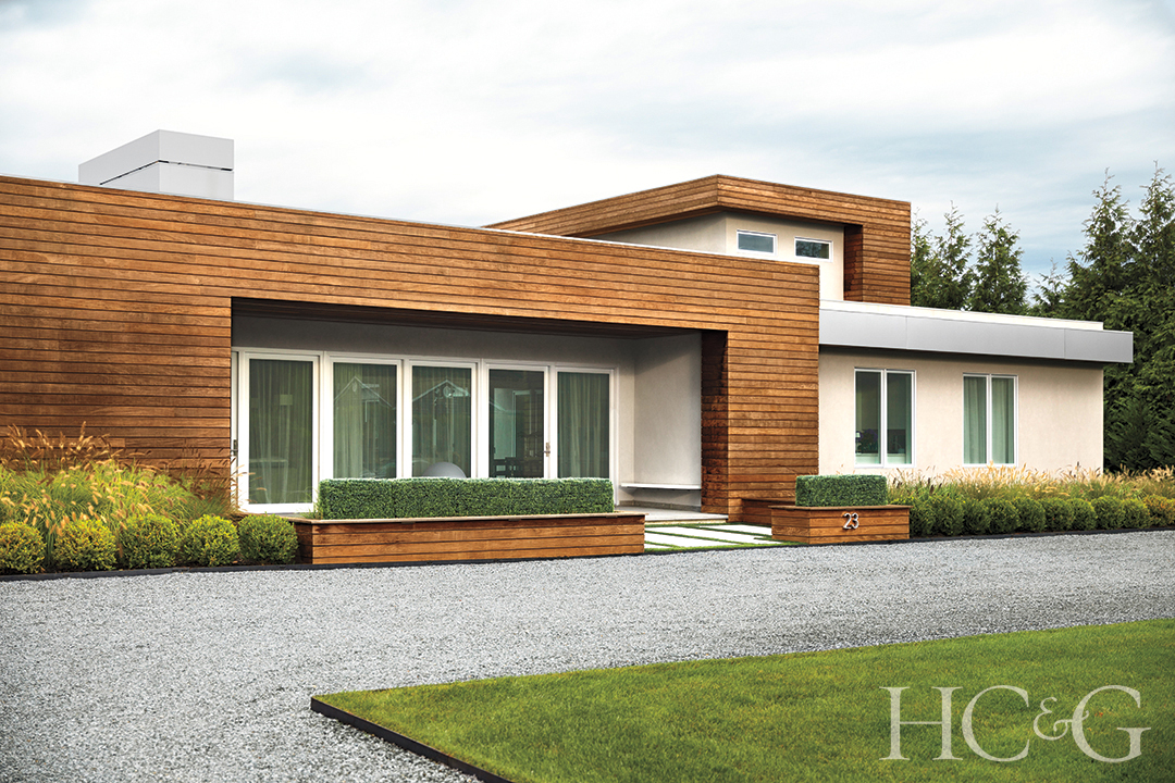 ipe wood along front facade
