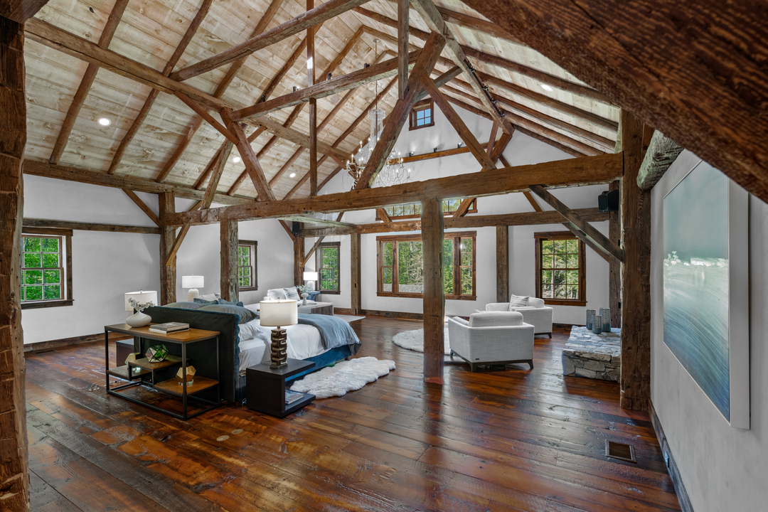 Ed Cady Roxbury Ct Restored Barn Colonial Master Bedroom Beamed Ceilings