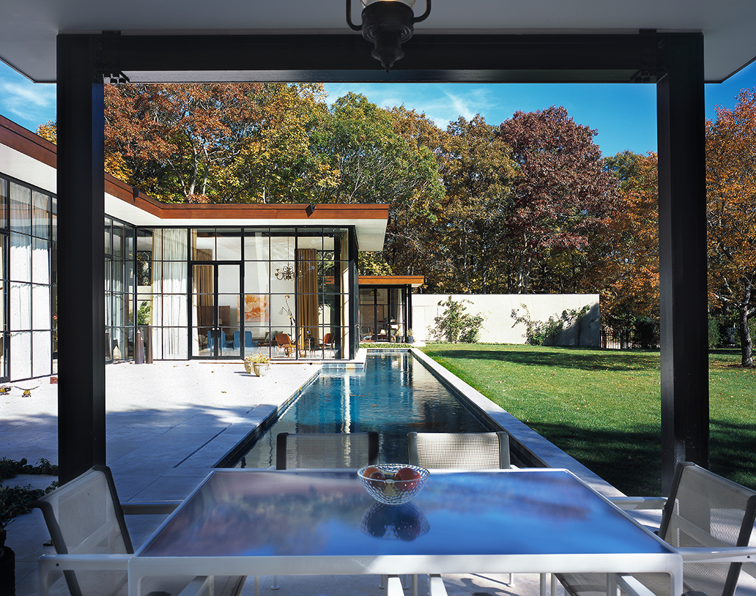 Michael Haverland East Hampton Home Patio with Pool View