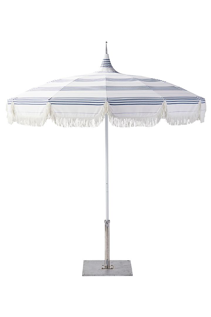 Serena Lily Lake Stripe Fringe Umbrella