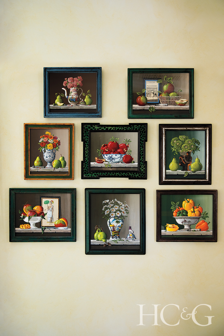 Wall Display Of Flower Portraits