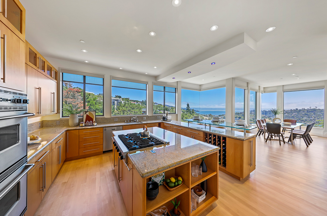 Musician Carlos Santana Lists Cool Contemporary In The Hills Of Tiburon Ca Kitchen View
