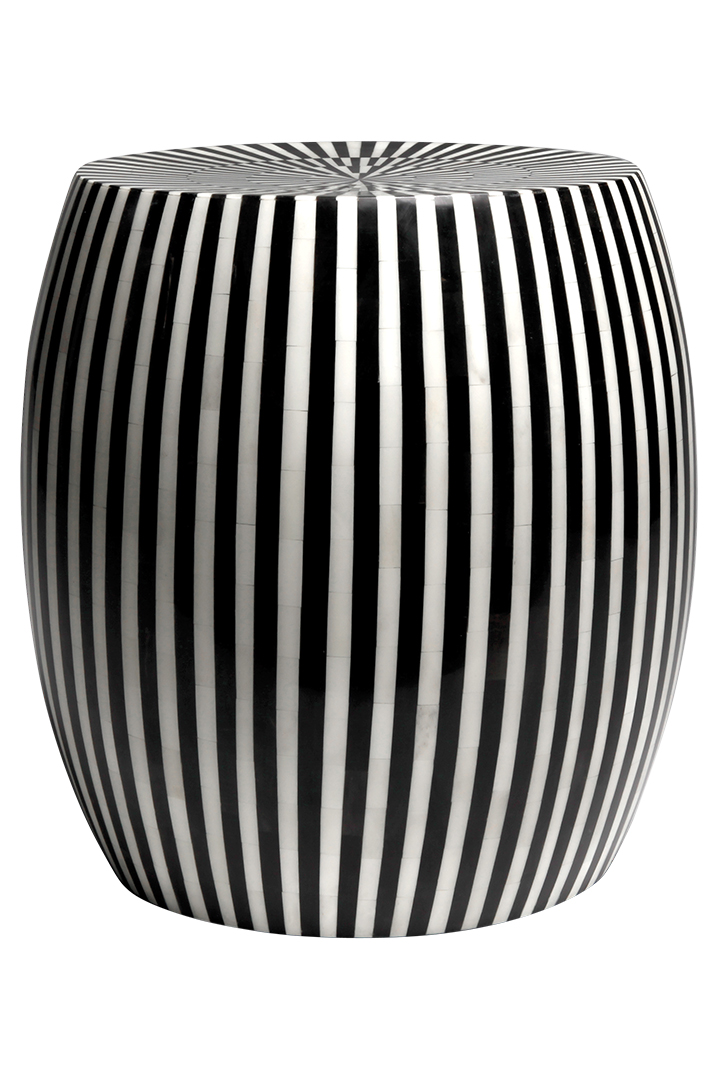 Made Goods Black And White Striped Stool