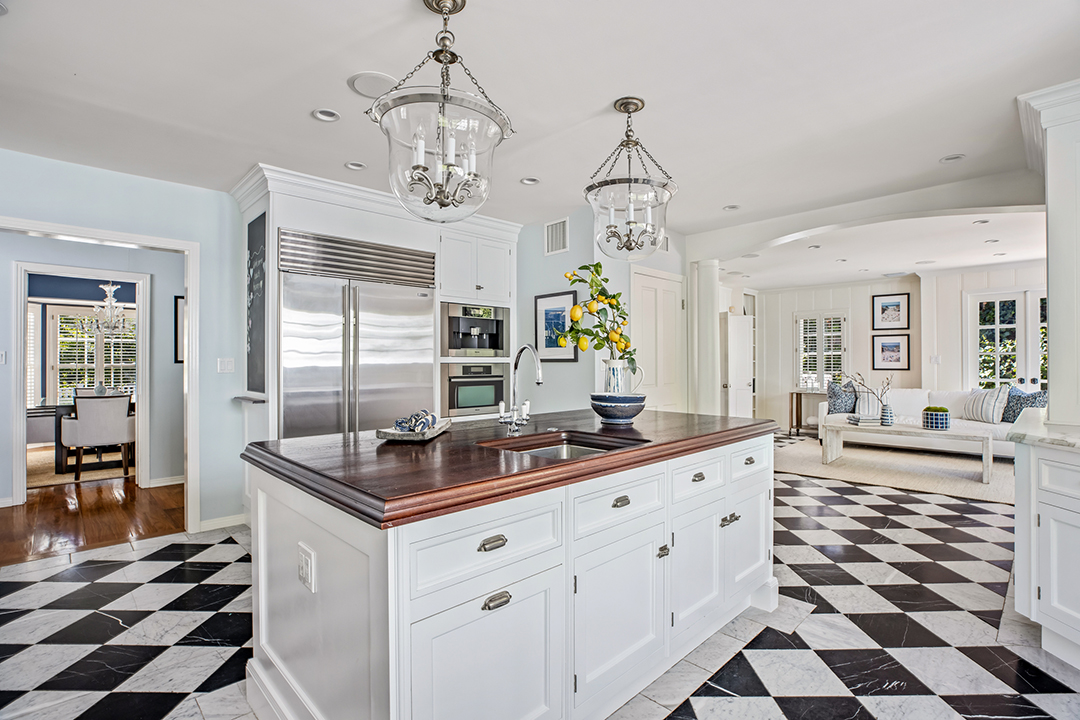 Gwyneth Paltrow Los Angeles Childhood Home Kitchen Checkered Floors