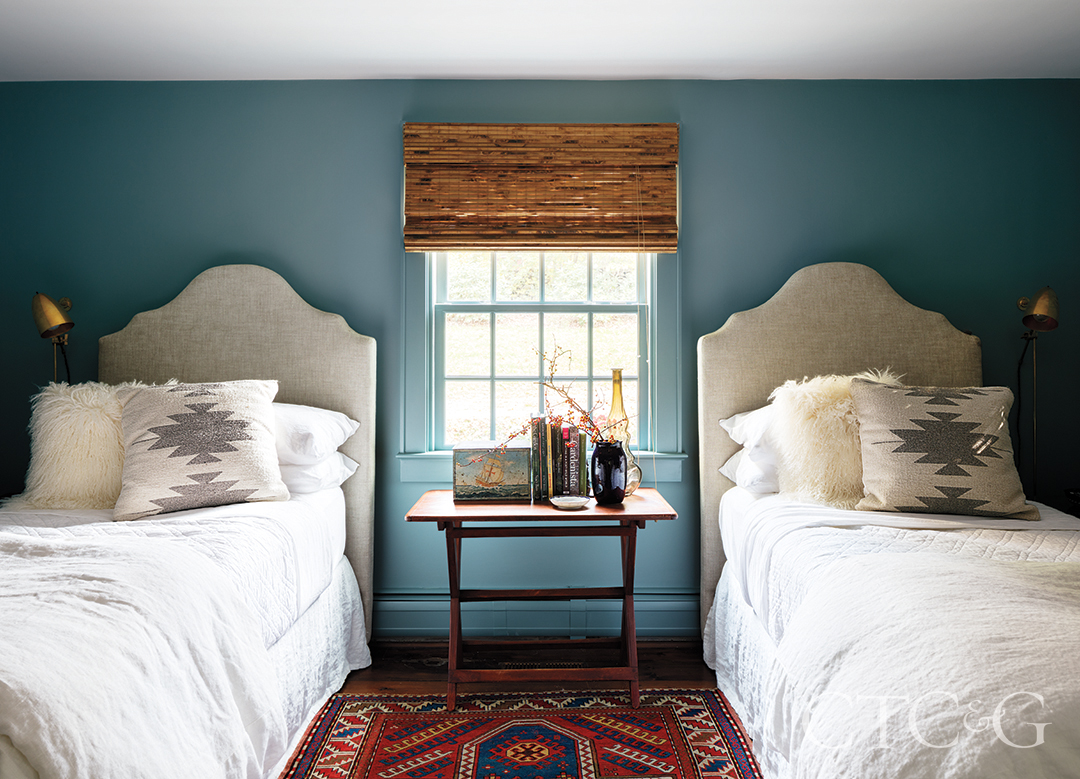 Aegean Teal Paint In Kids Bedroom Twin Beds
