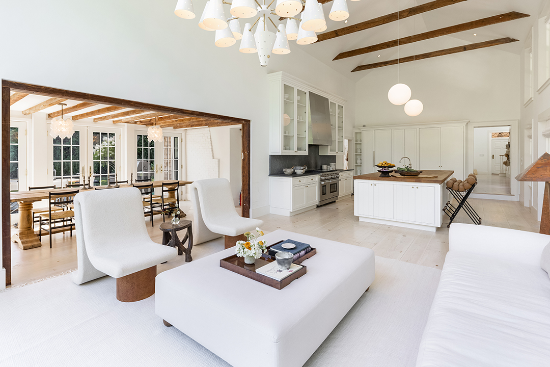 Captain John Hulbert Sag Harbor Home Sitting Area And Kitchen