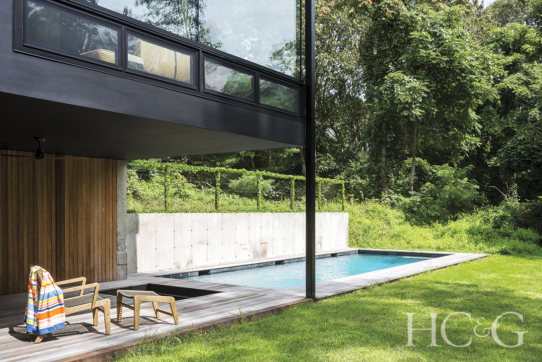 modern pool deck concrete unground pool