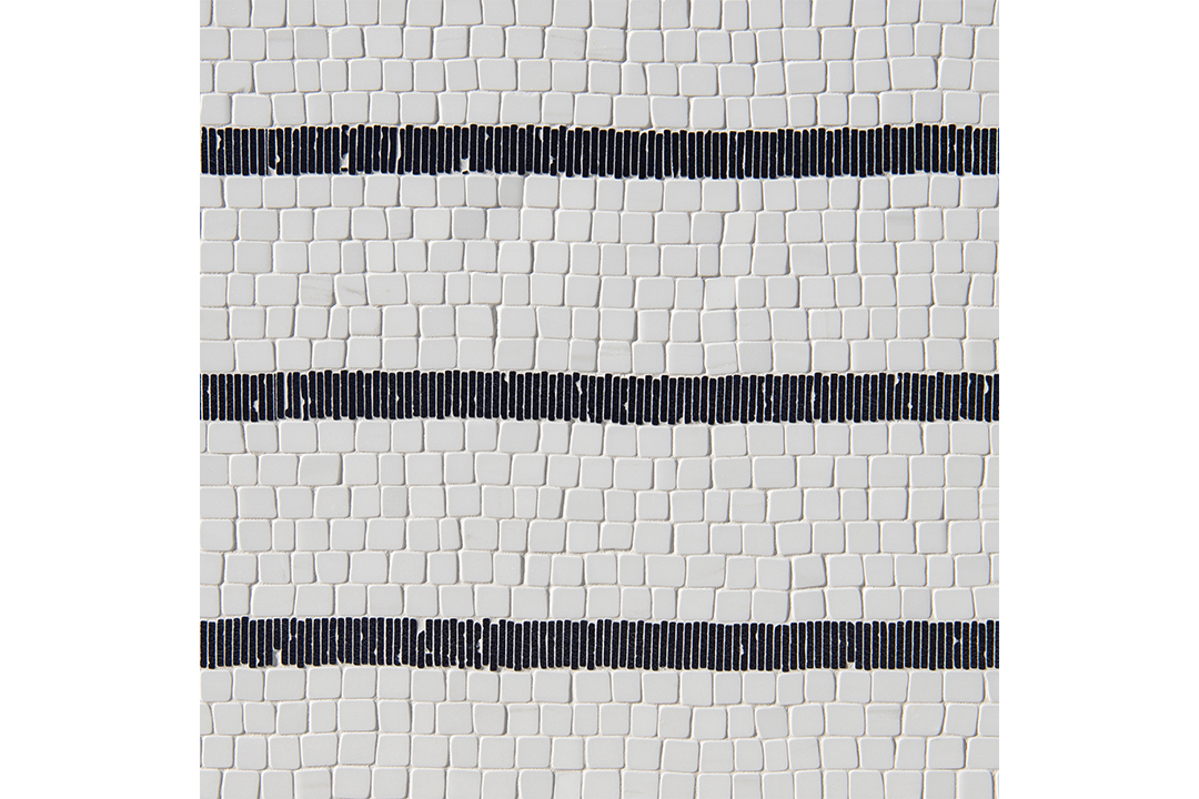 weather-resistant black and white tile