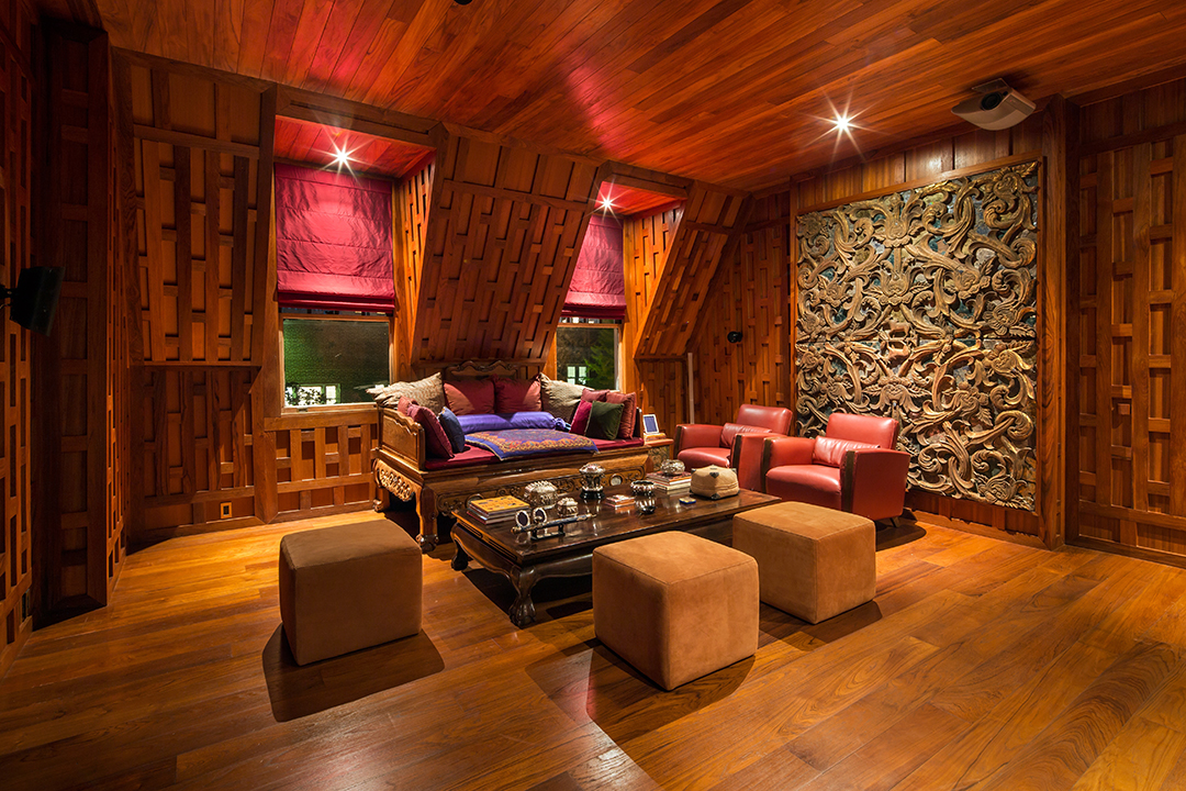 all-teak media room