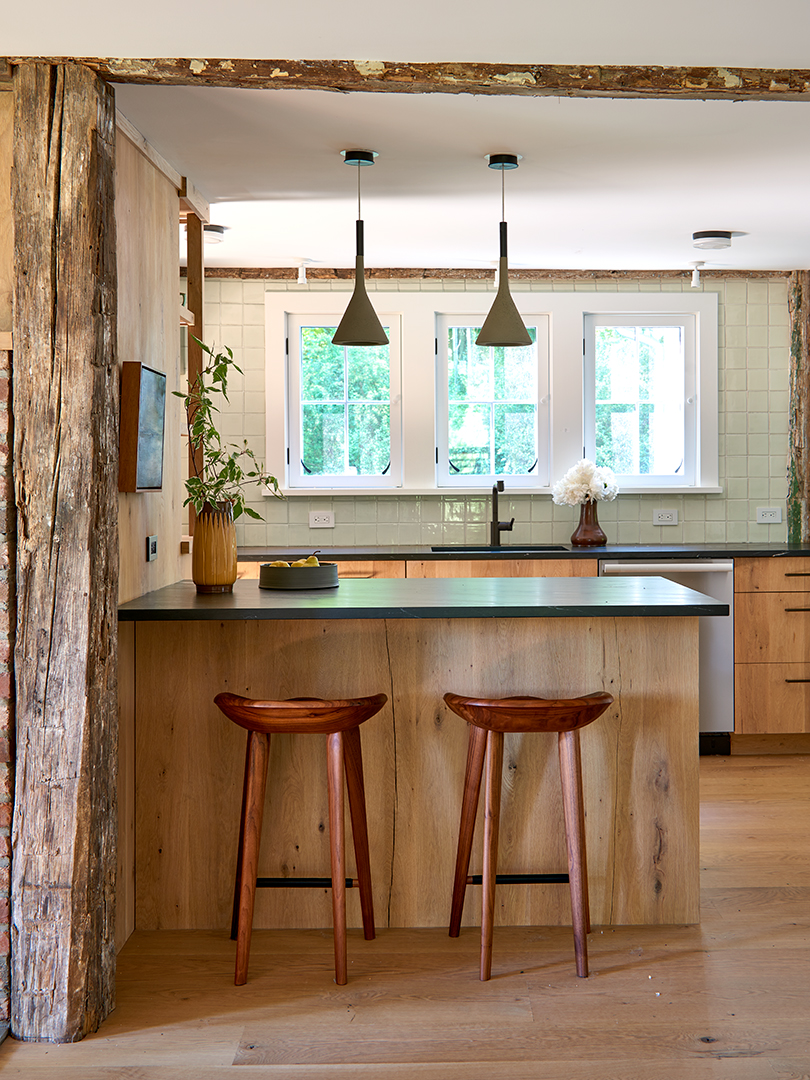 rustic mid-century modern kitchen bar