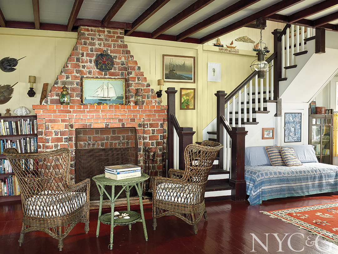 victorian home living room, vintage wicker chairs