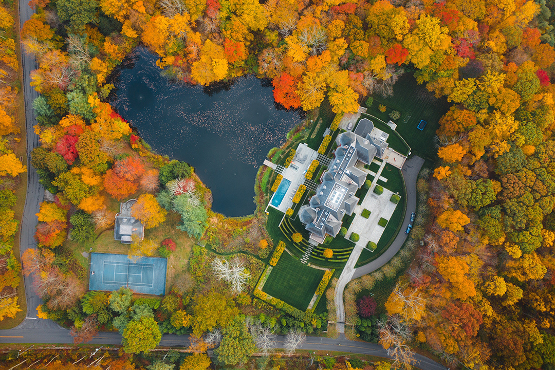 New Canaan Has A 19000 Square Foot Chateau For Sale Aerial Top