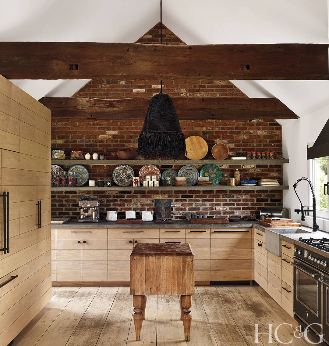 brick wall rustic modern kitchen