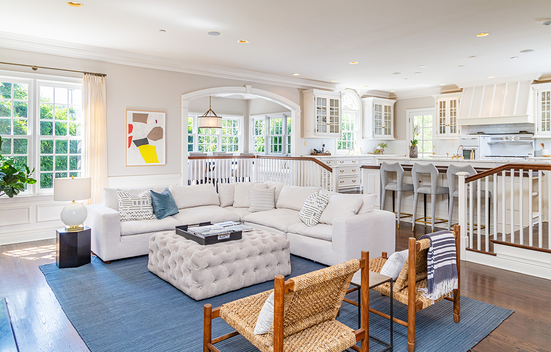 Mila Kunis And Ashton Kutcher Seek To Sell Their Traditional Beverly Hills Home Family Room