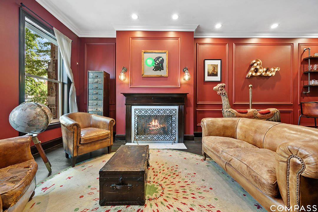 Celebrity Chef Lists Chicago Townhouse Brimming With Eclectic Style Fireplace