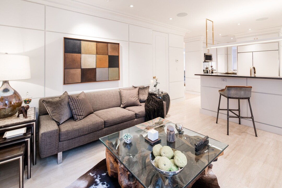 Clive Davis Park Ave Ritz Tower Apartment Open Kitchen Living