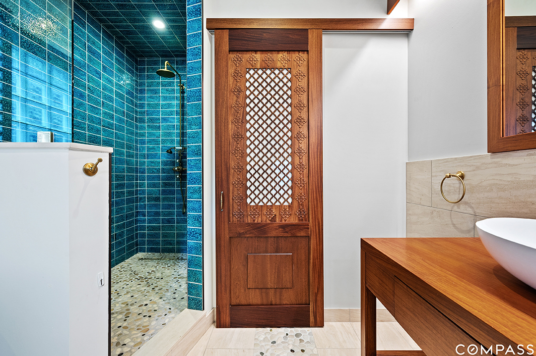 Celebrity Chef Lists Chicago Townhouse Brimming With Eclectic Style Primary Bathroom Design