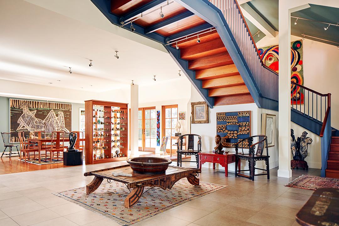 Katherine Quinns Rhode Island Home Full Of Precious Art Finds New Life After A Fire 1080x720 Cg Staircase