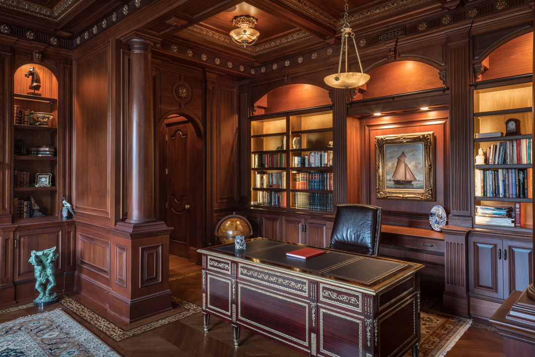 Chateau De La Roche Alpine New Jersey French Mansion Library Home Office