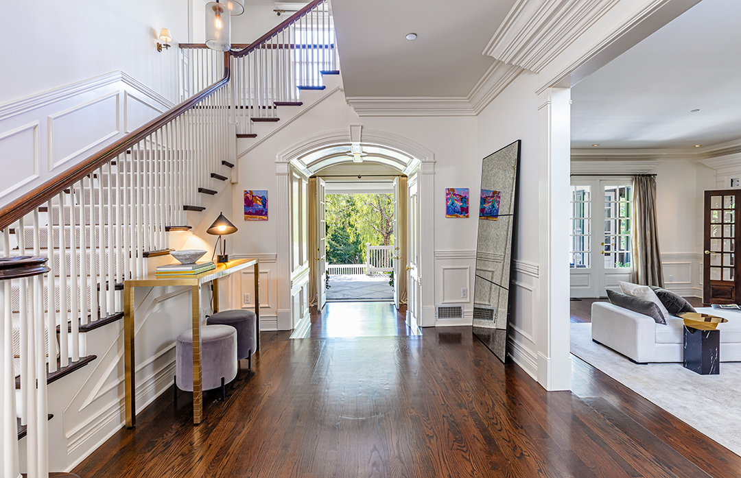 Mila Kunis And Ashton Kutcher Seek To Sell Their Traditional Beverly Hills Home Foyer