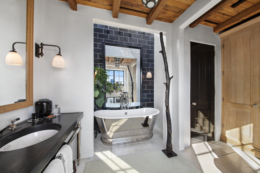 East Village Duplex Penthouse Bathroom Metal Tub