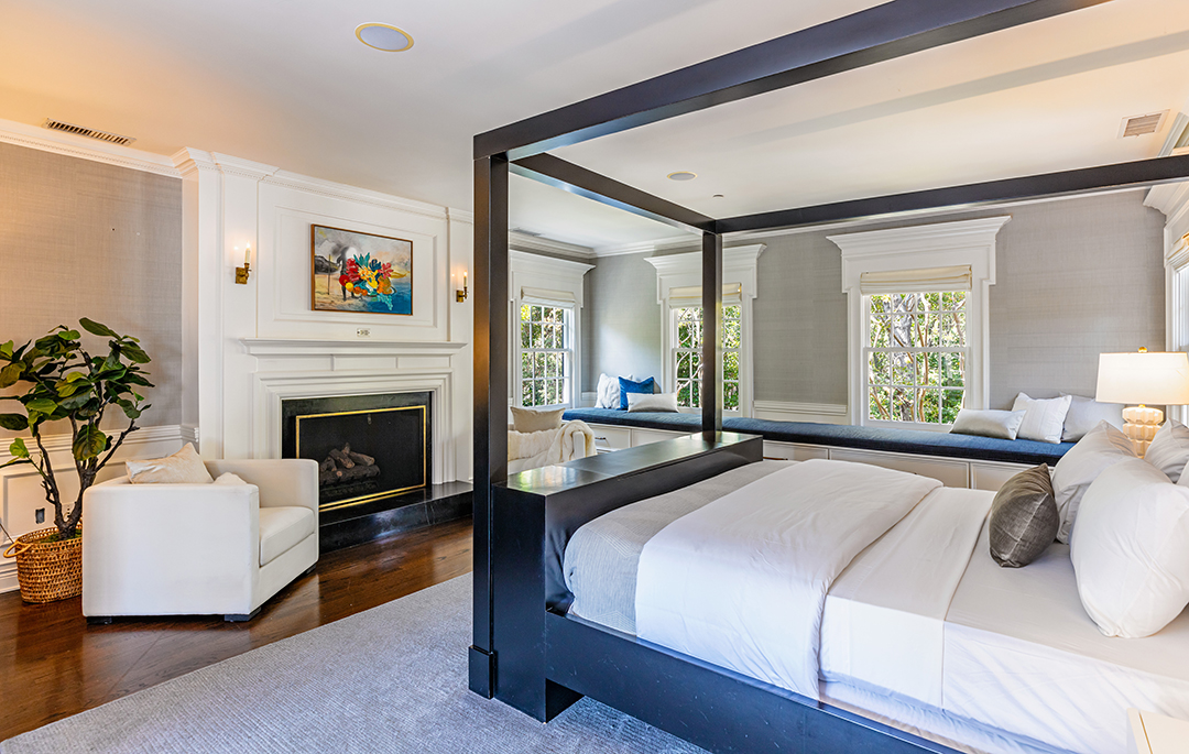 Mila Kunis And Ashton Kutcher Seek To Sell Their Traditional Beverly Hills Home Bedroom