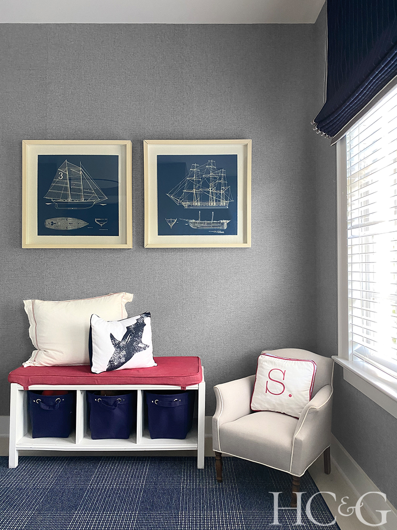 blue and white bedroom design