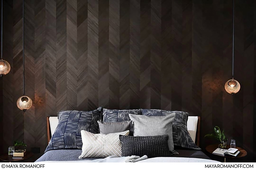 01maya Romanoff Ajiro Chevron Ebony Luster Bedroom 1080