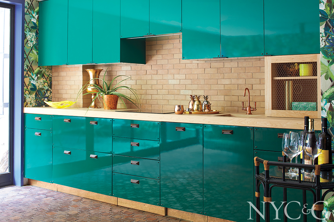 Sexy Stylish West Village Townhouse Green Cabinetry