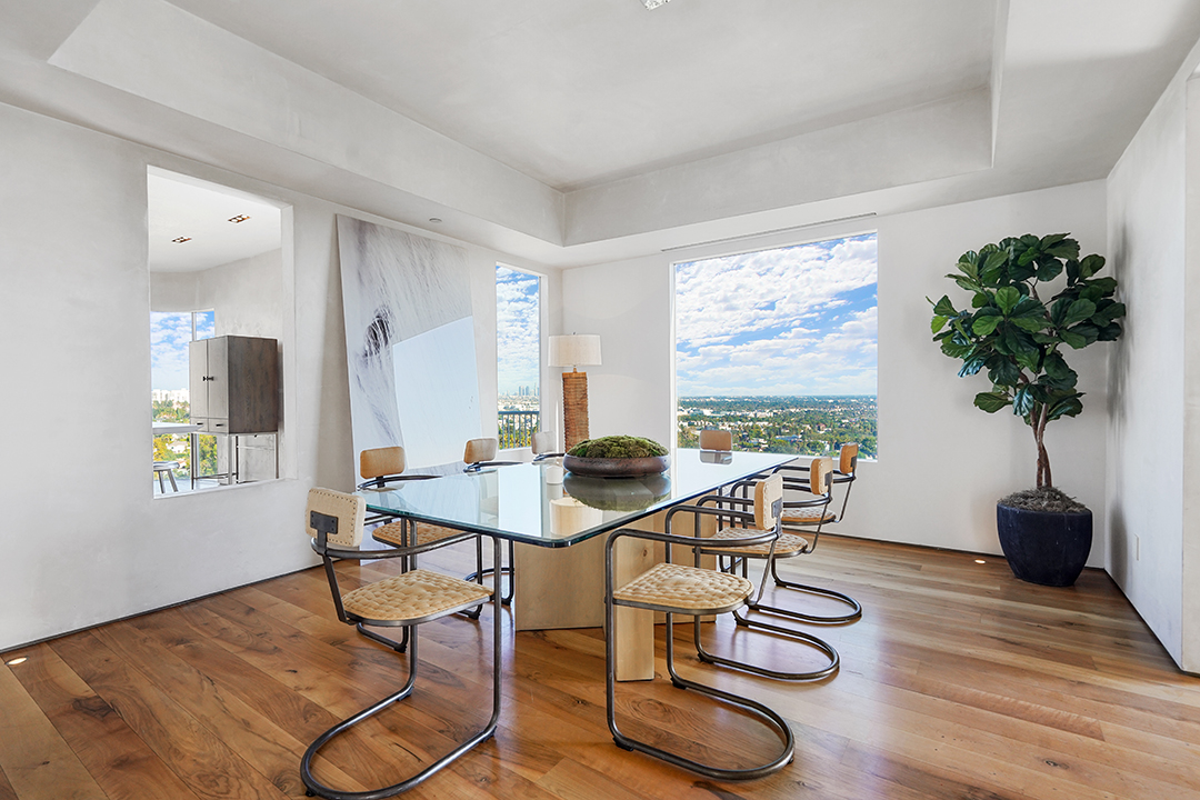 Kanye Wests Former Hollywood Hills Home With Minimalist Vibes Is Up For Sale Dining Room