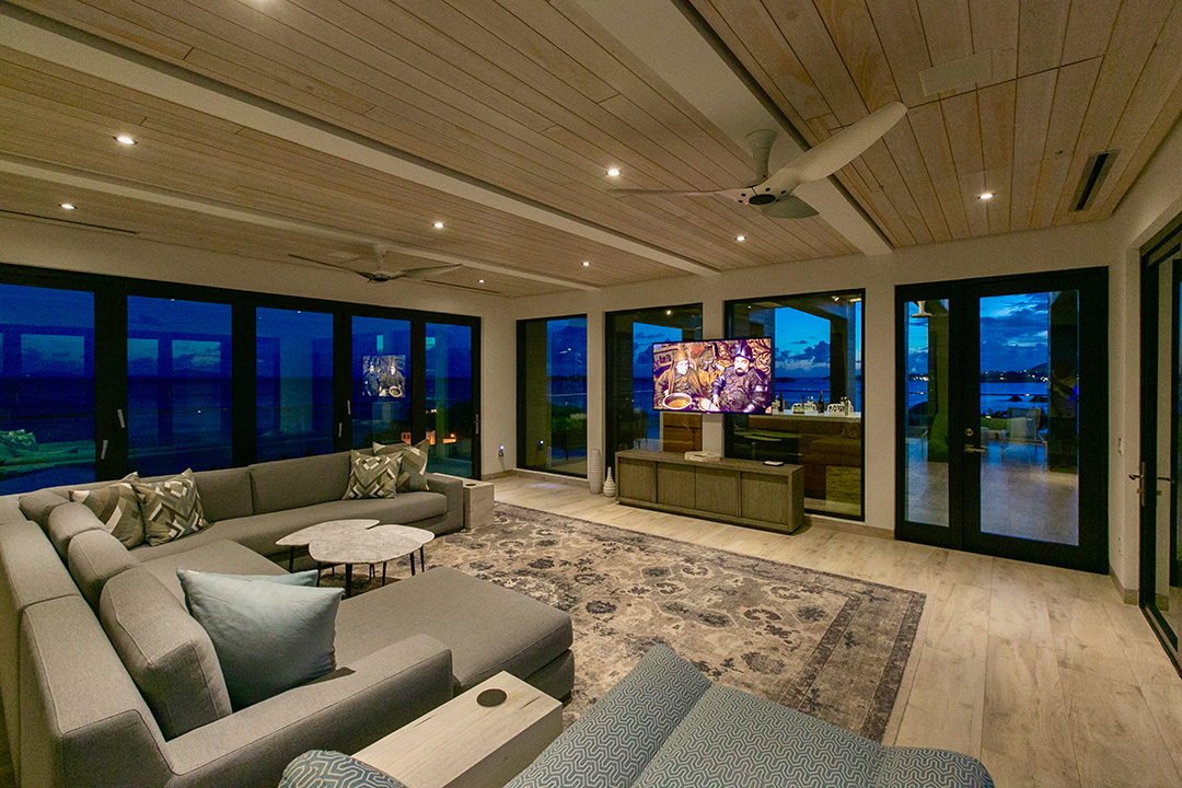 Cruz Bay Casa Bella Luna Modern Home Media Room