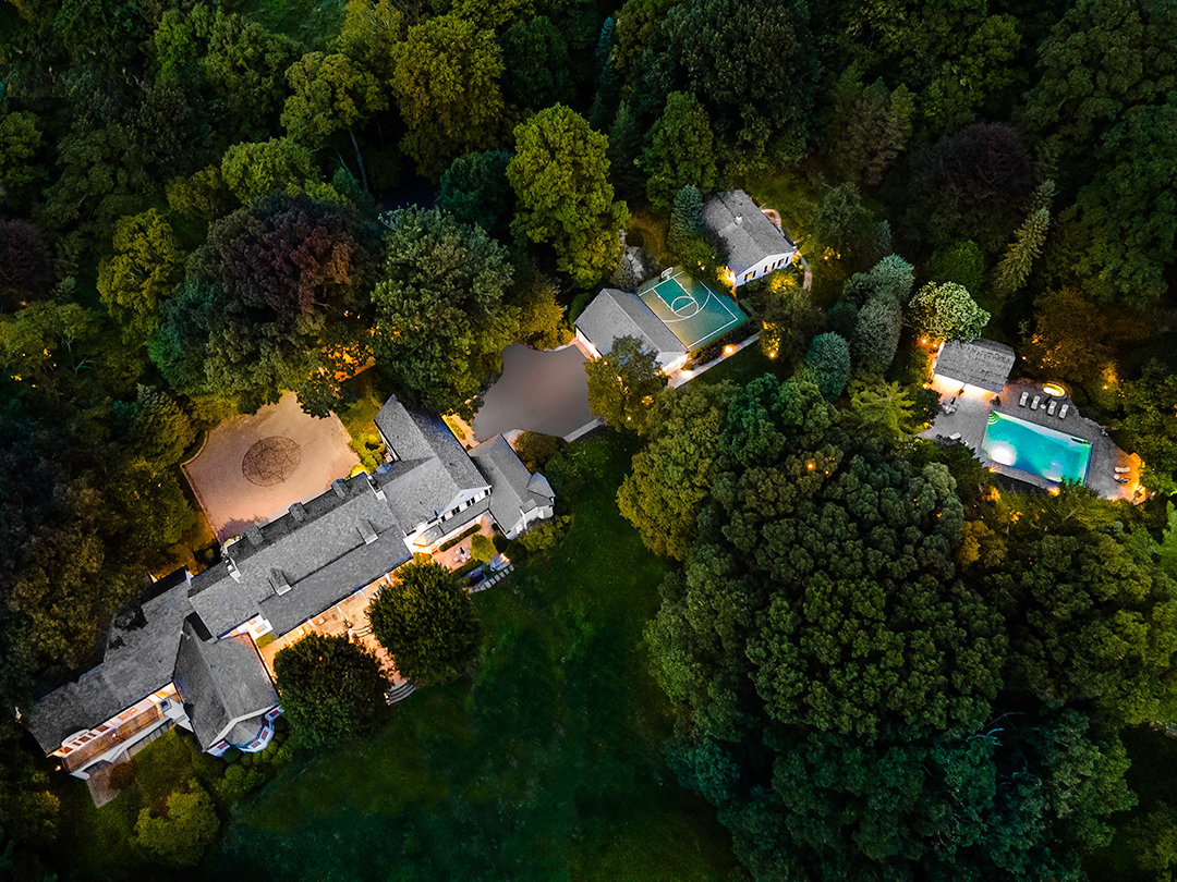 Grand Yet Cozy New Canaan Home Hits The Market Just In Time For The Holidays Aerial