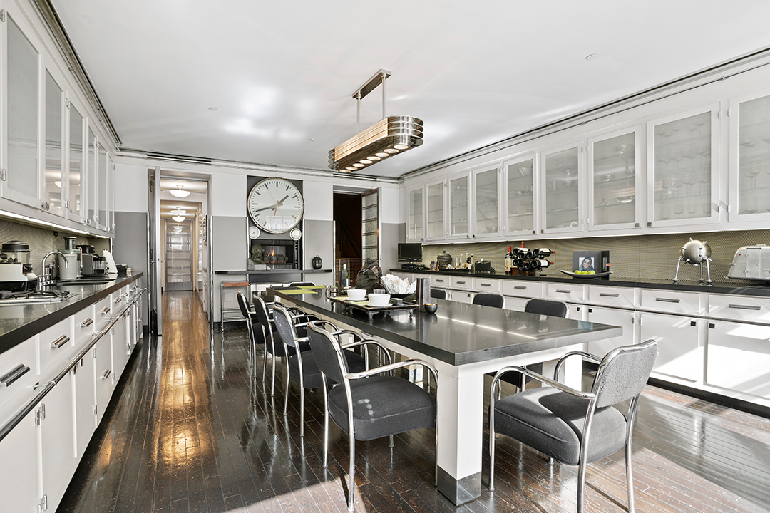 Tribeca Franklin Street Townhouse Mansion Kitchen Island Dining