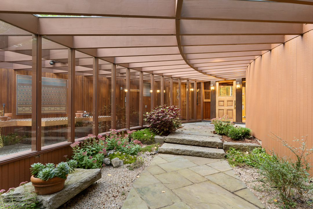 Washington Connecticut Woodland Contemporary Front Walk