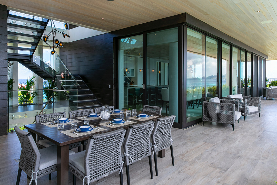 Cruz Bay Casa Bella Luna Modern Home Dining Room