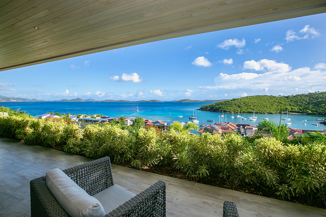 Cruz Bay Casa Bella Luna Modern Home Balcony