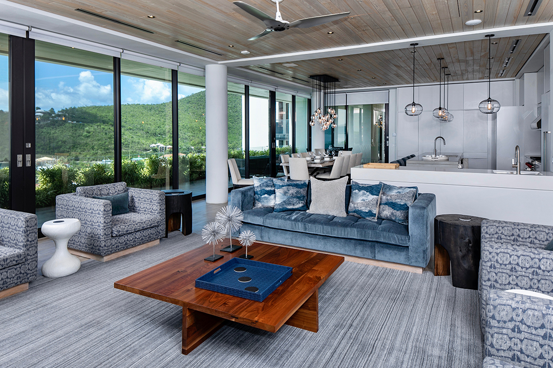 Cruz Bay Casa Bella Luna Modern Home Family Room