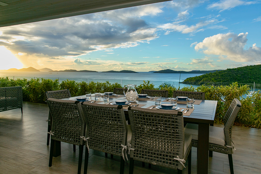 Cruz Bay Casa Bella Luna Modern Home Outdoor Dining Table