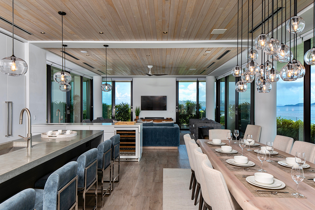 Cruz Bay Casa Bella Luna Modern Home Great Room