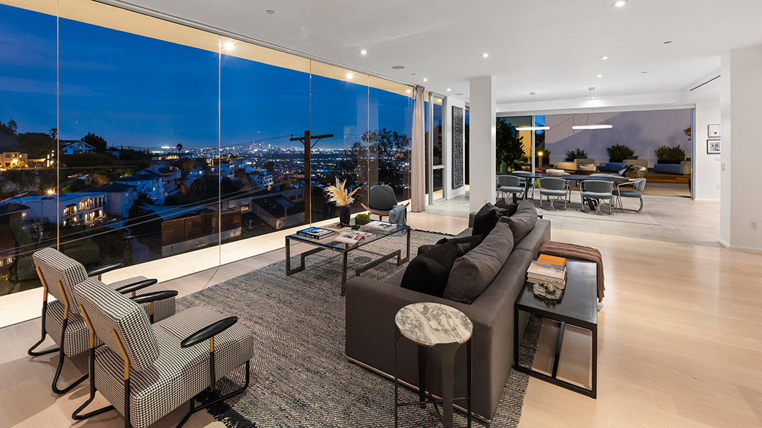 Former Nfl Player Emmanuel Ancho Buys Sunset Strip Modern Mansion Living Room With A View